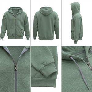 Full <b>Zip</b> Hoodie Soft Fleece Hooded <b>Jacket</b> with Kangaroo Pockets - Product Image 5