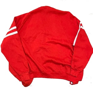 Cardigan en tricot rouge et crème contrastant pour femmes de la sororité HBCU, col en V, manches longues, style preppy, toutes saisons, coupe classique - Product Image 3