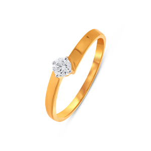 แหวนเพชรทรงกลม Infinity Solitaire ทองคำชมพู 18K ดีไซน์เรียบหรู สำหรับงานหมั้นและงานแต่งงานสำหรับผู้หญิง - Product Image 1