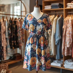 Vestido Casual de Algodón Estampado hasta la Rodilla para Mujer, Suave y Transpirable, para Uso Diario, con Personalización OEM - Product Image 2