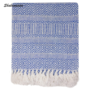 ผ้าห่มผ้าทอคอตตอน100% สำหรับเครื่องนอนในโรงแรมพกพาโซฟาสำหรับใช้ในฤดูร้อนสำหรับปิกนิกเครื่องบินและโรงพยาบาล - Product Image 1