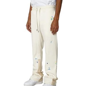 Pantalons pour hommes Pantalons de survêtement évasés droits à rayures incurvées en coton épais Pantalons de survêtement personnalisés de haute qualité Pantalons de survêtement d'hiver Stack Jogger - Product Image 1