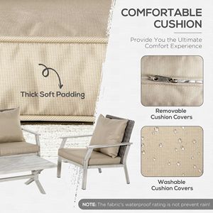 Set di Mobili da Giardino in Rattan per Esterni, Inossidabili e Indifetti, per Patio e Cortile, Non Supporta Resi o Cambi - Product Image 5