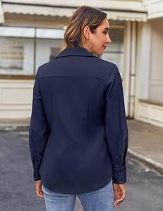 เสื้อเชิ้ตผู้หญิงสไตล์เกาหลี แขนสั้น ทรงปกติ ผ้าฝ้าย ปักลาย ติดกระดุม ลำลอง |   ผู้ผลิตแบบ OEM - Product Image 6