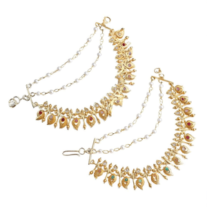 Fine Body Chain for Mango Style Ear Chains with Pearl Work - Product Image 3