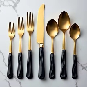 ชุดช้อนส้อมสแตนเลสพรีเมียมเคลือบเงาเพื่อการตกแต่งโต๊ะอาหารที่หรูหรา - Product Image 1