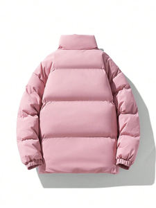 Veste d'hiver matelassée surdimensionnée à capuche en nylon décontractée avec logo personnalisé pour hommes - Product Image 5