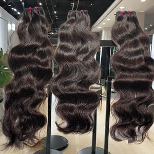 Vente en gros Extensions de cheveux humains indiens naturels à cuticules alignées vierges de qualité 12A de vendeurs - Product Image 2