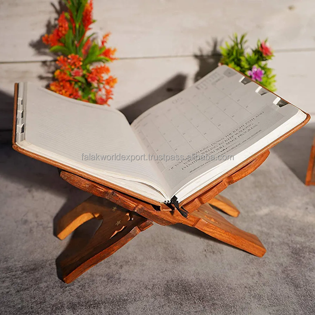 Top Selling Customized Solid Wood Rehal Quran Book Stand Tabletop Eco-Friendly Washable Design Religious Theme Unique Style Best