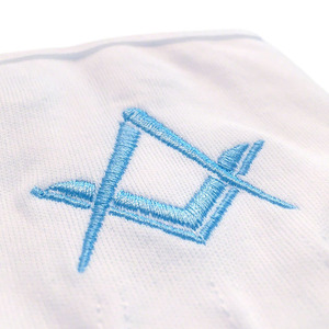 Gants en coton blanc brodés maçonniques réutilisables, longueur poignet, pour usage décontracté et cérémonies – Vente chaude - Product Image 6