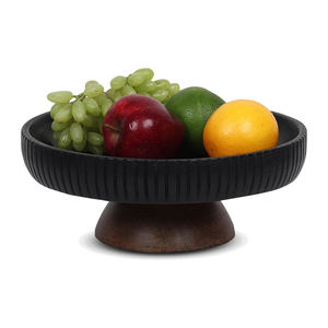 ชามฐานไม้มะม่วงทำด้วยมือพร้อมโทนสองสีสำหรับตกแต่งโต๊ะรับประทานอาหารและใช้ในครัว - Product Image 6