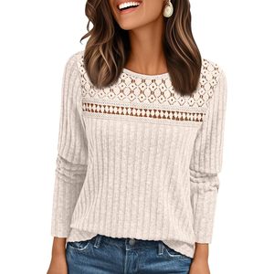 2025เสื้อลูกไม้แขนยาวทรงหลวมสำหรับผู้หญิง, เสื้อลูกไม้เบาลำลองสำหรับฤดูใบไม้ร่วง2025 - Product Image 2