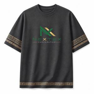 เสื้อยืดพิมพ์ลายขอบชนเผ่าแบบกำหนดเองสำหรับผู้ชาย ลายแบบดั้งเดิมเรียบง่าย เสื้อยืดโอเวอร์ไซส์ ชุดยูนิฟอร์มบริษัท - Product Image 6