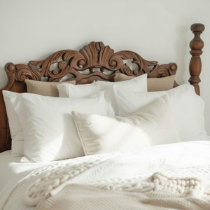 Ancient and Classic <b>Antique</b> Style Mahogany Solid Wood Queen Size Carved Bed <b>Frame</b> 3004451 - Product Image 3