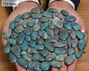 Lote de Cabujones de Crisocola y Malaquita Natural, Gemas Sueltas Pulimentadas, Formas Surtidas, Patrón Azul Verde, para Joyería - Product Image 5