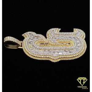 Custom Baguette <b>Initial</b> Letter Pendant Moissanite Diamond 925 Sterling <b>Silver</b> Gold Plated Iced Out Hip Hop <b>Necklace</b> Personalized - Product Image 6
