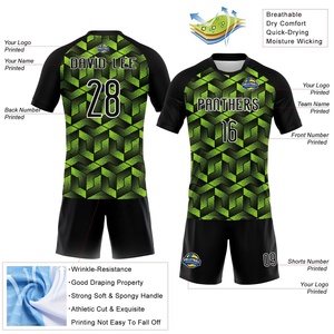 Conjunto de Uniforme de Voleibol Sublimado Personalizado, Verde y Negro, Manga Corta, para Entrenamiento y Partidos, Secado Rápido - Product Image 3