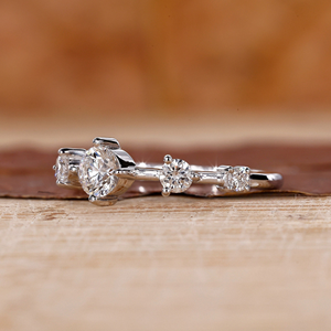 Round Cut Moissanite Wedding <b>Ring</b> Minimalist Diamond Band Stackable Engagement <b>Ring</b> Women Fine Jewelry - Product Image 3