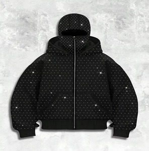 Nouveau Design Tendance 2026 – Sweat à Capuche Décontracté Hiver Orné de Strass avec Poches, Style Streetwear, Cagoule Intégrée, Service OEM - Product Image 1