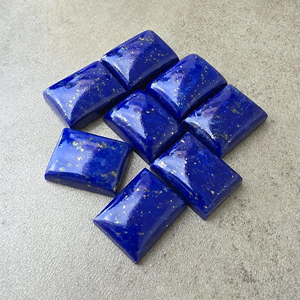 Lapis-lazuli bleu naturel de qualité AAA+, cabochon rectangulaire à dos plat, calibré, certifié par un tiers, pour la fabrication de bijoux - Product Image 2