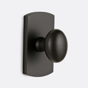 Modern Metal <b>Black</b> <b>Matte</b> Round Passage Privacy <b>Knob</b> with Square Back Plate Dummy Design Durable Furniture Handle Home Office Use - Product Image 3