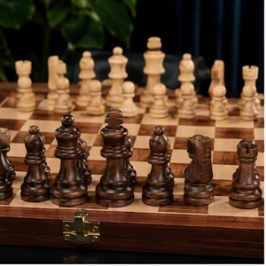 Best Quality High Solid Wood Handmade Modern Handicraft Folding Portable Chessboard Customizable Color Size Design - Product Image 5