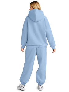 Conjunto de Sudadera con Capucha y Pantalones de Chándal Estampados de 2 Piezas para Mujer, Sudadera Holgada de Gran Tamaño, Pantalones de Chándal de Moda de Invierno con Bolsillos - Product Image 2