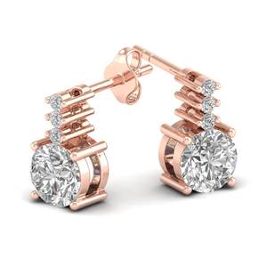 REYES - Pendientes de Diamante de Laboratorio CVD de Corte Redondo de 0.74 Quilates, Oro Sólido de 14K, Cierre de Rosca, Accesorios para Mujer, Joyería Fina - Product Image 1