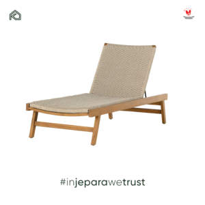 Samodra Premium Chaise longue moderne en bois de teck avec corde tressée élégante, durable, réglable, pliable, écologique, portable, pour villa - Product Image 5