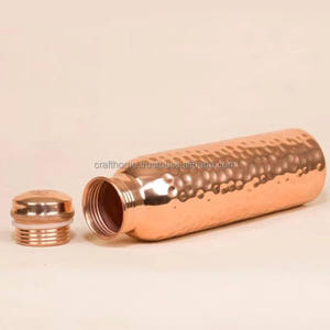 Customized 750ML Hammered 100% Pure Copper <b>Metal</b> <b>Water</b> <b>Bottle</b> Eco-Friendly with Lid Accessory for Drinkware - Product Image 5