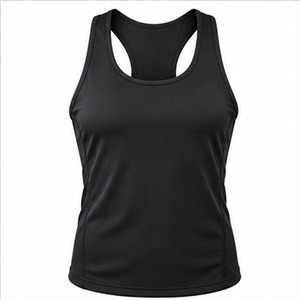 <b>Women</b> Racerback Yoga <b>Tank</b> <b>Top</b> Sleeveless Solid <b>Black</b> Quick Dry Seamless Spandex/Polyester Fitness Sports Bra Workout Shirt - Product Image 2