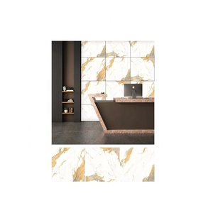 Venta al por mayor 1200x1200 Proveedor indio Azulejos de porcelana de oro amarillo Marca de pared Azulejo de cerámica Azulejos de piso con precio de vetas de oro - Product Image 6