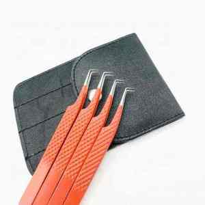 Juego de Pinzas para Extensión de Pestañas, Acero Inoxidable, Puntas Suaves de 45 Grados, 10 mm de Longitud, Herramientas de Maquillaje para Pestañas - Product Image 2