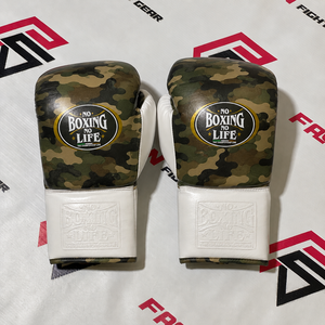 No Boxing No Life, gants de boxe en cuir véritable, entièrement noirs, sur mesure, à lacets, séchage rapide, pour le sparring et les arts martiaux mixtes. - Product Image 5