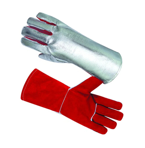 Sleever and <b>Red</b> Leather winter <b>gloves</b> Cashmere lined <b>Long</b> cuff thermal Outdoor protection Winter <b>gloves</b> with insulated lining - Product Image 4