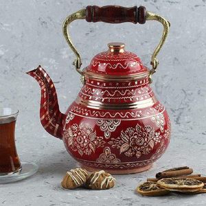 Traditional Brass Tea <b>Kettle</b> Handmade <b>Vintage</b> Coffee Server for Home Kitchen Hotel Restaurant Table Decoration Export India - Product Image 3
