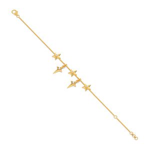 สร้อยข้อมือโซ่เพชรลายดาวห้าแฉกพร้อมจี้ห้อย - Product Image 4