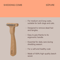 Peine para Eliminar Pelo de Mascotas (Perros y Gatos) de Madera de Haya de la Más Alta Calidad, Precio Mayorista, Marca Sofure, Talla S, en Venta