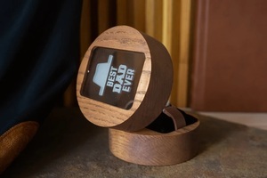 Personalized Solid Wood Watch Box Modern Jewelry Display Case with <b>Cushion</b> Eco-Friendly Durable Home Decor - Product Image 1