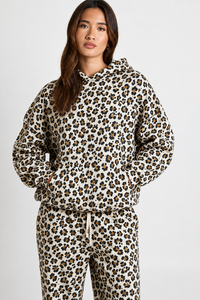 <b>Womens</b> <b>White</b> Yellow Leopard Print 2 Piece Tracksuit Set Oversized Hoodie & Wide Leg Pant Casual Streetwear <b>Jogger</b> For <b>Women</b> Wear - Product Image 3