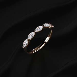 Marquise Cut Diamond Half Eternity <b>Ring</b> Royal Diamond <b>Ring</b> Unique Diamond Band 14K Yellow Gold Diamond <b>Ring</b> From <b>Indian</b> Supplier - Product Image 3