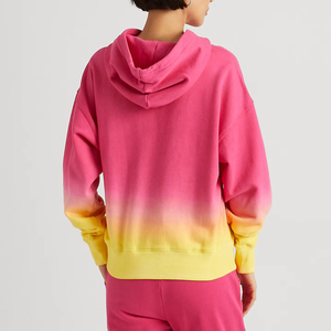 Ensemble de survêtement léger sublimé pour femme, idéal pour le jogging hivernal, décontracté, deux pièces, avec haut à capuche et pantalon à motif dégradé - Product Image 2