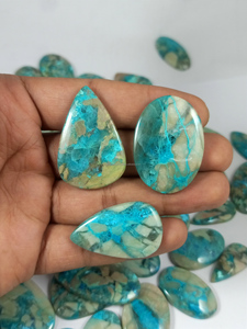 Wholesale Radha Arts Natural Blue Chrysocolla Cabochon Gemstone Smooth <b>Healing</b> Stone for Jewelry Making - Product Image 6