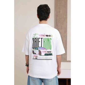 Camiseta con Hombros Caídos y Estampado Gráfico - Product Image 1