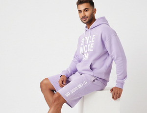 <b>Men</b>’s Two Piece <b>Sweat</b> <b>Shorts</b> Set 100% Cotton Oversize Fleece Sportswear Havyweight 430 GSM Printed <b>Sweat</b> <b>Shorts</b> Set <b>Men</b> - Product Image 3