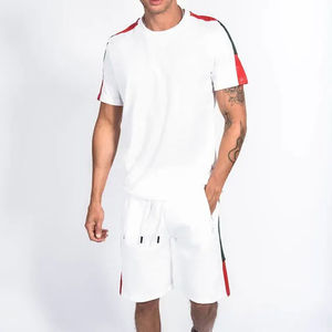 Summer Men Short <b>Sets</b> Two Piece Shorts and T Shirt <b>Set</b> Solid Color Casual Mens Clothing Short <b>Sets</b> - Product Image 2