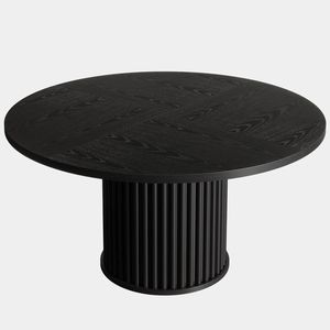 Table de salle à manger ronde en bois avec base en métal pour cuisine et salon - Product Image 6