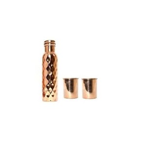 ILAHI's Hammered Copper Eco-Friendly 500ml <b>Water</b> <b>Bottle</b> Lid Classic Design Travel & Outdoor Use Uttar Pradesh - Product Image 3