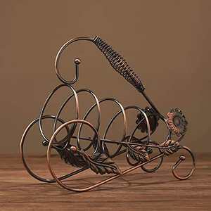 Porte-bouteille à vin en métal pour une bouteille, support à vin de table, rangement décoratif pour vin, pour bar à domicile - Product Image 2