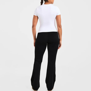 Camiseta Deportiva de Manga Corta para Mujer, de Alta Calidad, al por Mayor, de Color Sólido, con Logotipo Personalizado, Ajustada, Ligera, de Secado Rápido y Transpirable - Product Image 5